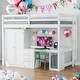 preview thumbnail 17 of 32, Modern Desige Full Size Loft Bed with Wardrobe,Desk and Storage Drawers White