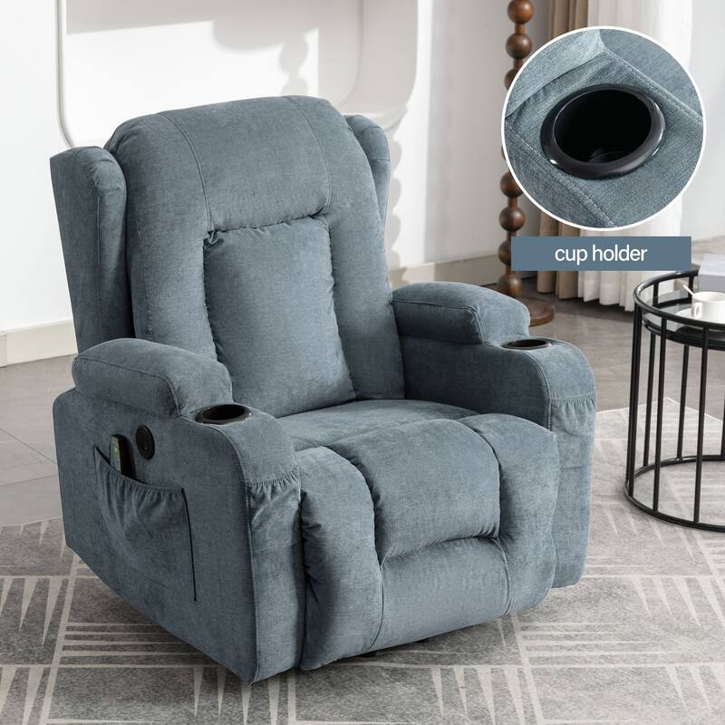Brown Power Lift Recliner with Heat & Adjustable Recline