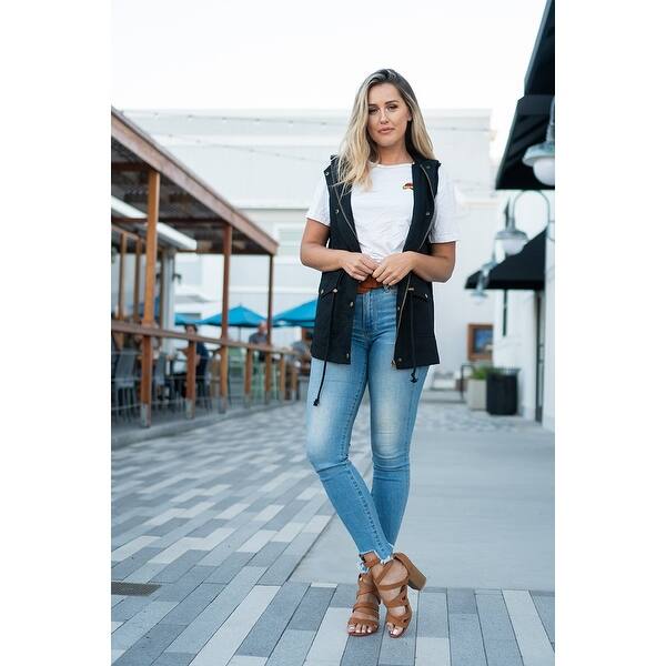 Shop Niobe Clothing Womens Sleeveless Utility Military Style