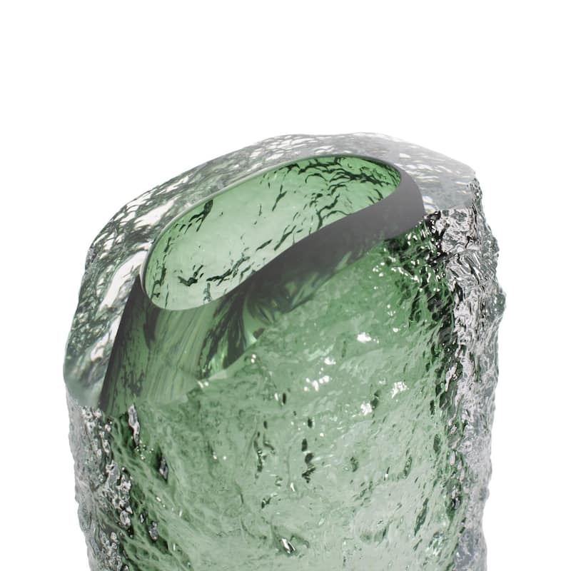 Emerald Crystalized Glass Vase
