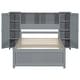 preview thumbnail 10 of 22, Twin Size Platform Bed with Storage Headboard, 3-Shelves, 2-Side Lockers, Solid Pine Wood Frame for Bedroom, Grey