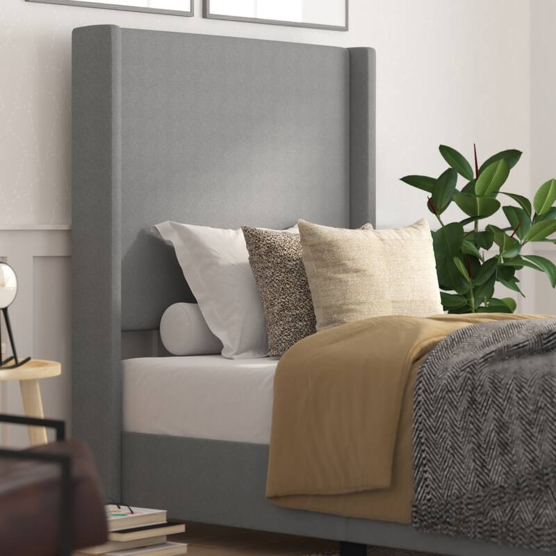 Upholstered Platform Bed with Channel Stitched Headboard