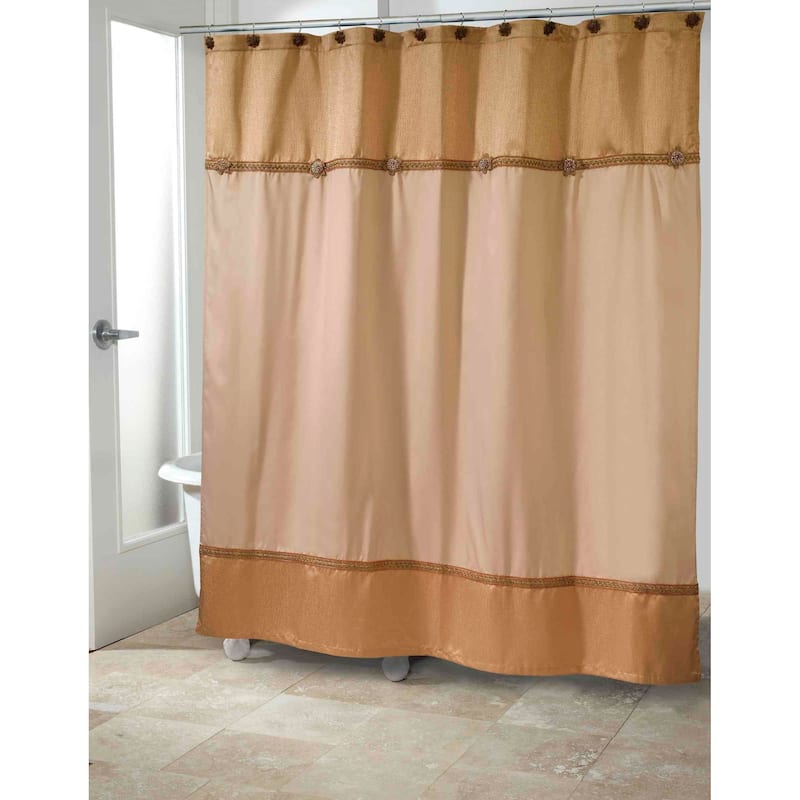 Avanti Linens Braided Medallion Shower Curtain