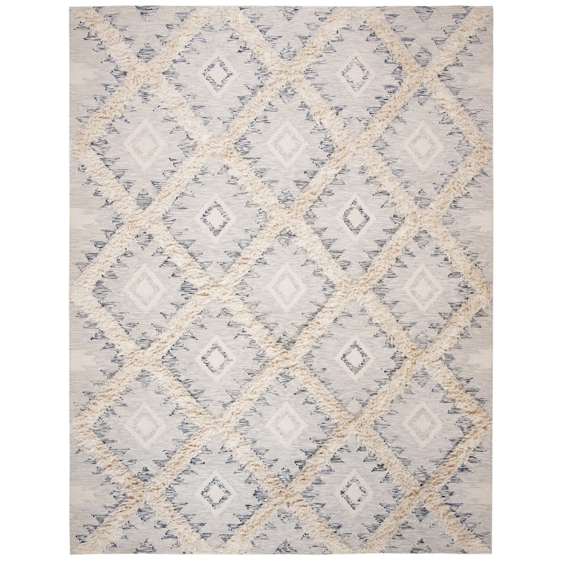 SAFAVIEH Hand-knotted Kenya Arlenne Southwestern Tribal Wool Rug - 8' x 10' - Silver/Ivory