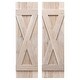 preview thumbnail 8 of 6, X Board & Batten Exterior Shutters Pair 36" - Whitewash