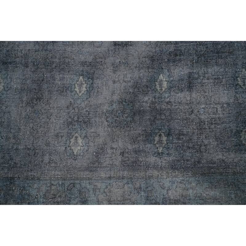 Hand-knotted Transitional Silk Carpet Grey Oushak Rug Geometric Oriental Area Rug - 9' 11'' X 6' 5''