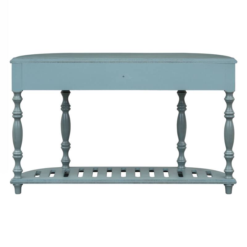 Modern and Contemporary Curved Console Table Sofa Table Entryway Table for Hallway Living Room with 4 Drawers and 1 Shelf