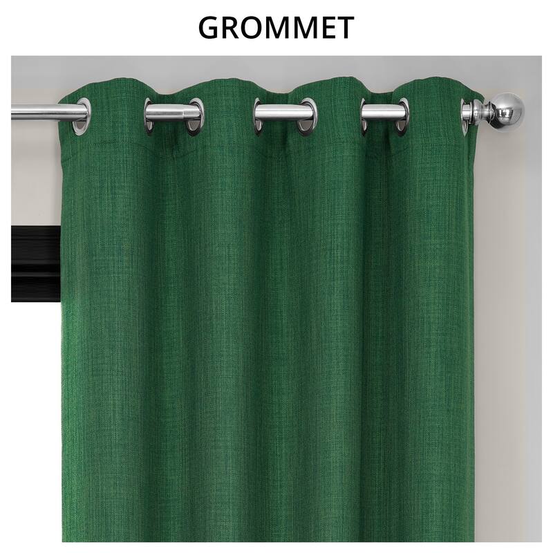 Exclusive Fabrics Grommet Textured Faux Linen Room Darkening Curtains for Bedroom & Living Room Curtains (1 Panel)