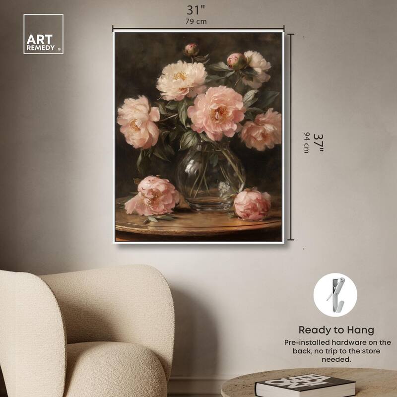 Vintage Velvet Vase Canvas by Art Remedy