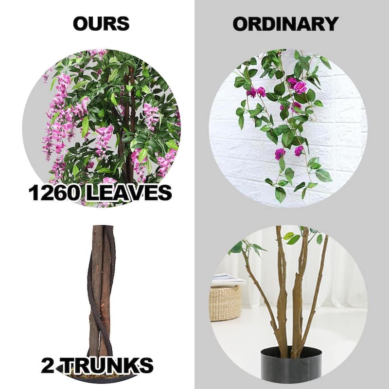 Artificial Wisteria Tree 6FT Indoor Outdoor with Adjustable Branches