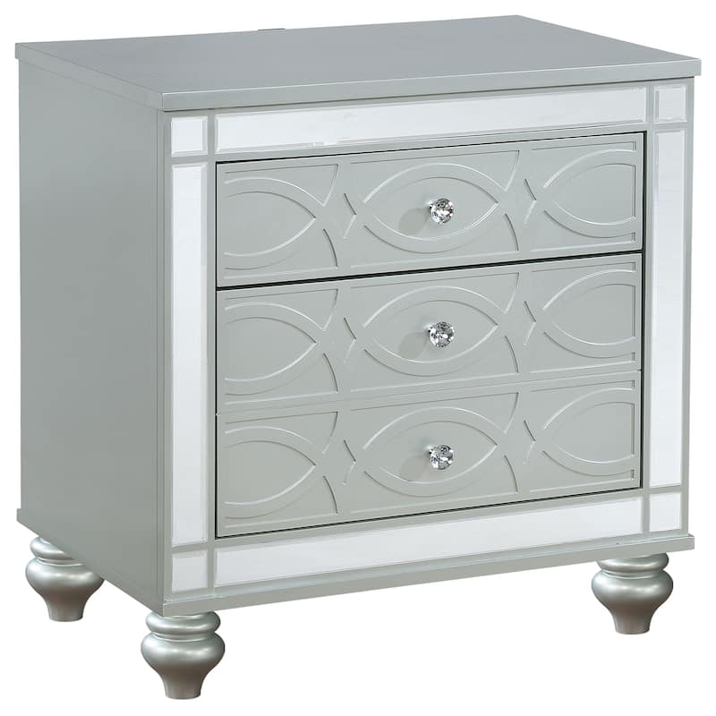 Gunnison 2-drawer Nightstand Silver Metallic - Silver Metallic