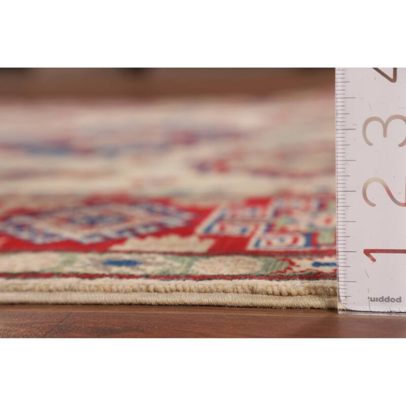 Geometric Kazak Oriental Area Rug Living Room Handmade Wool Carpet - 4'11" x 7'0"