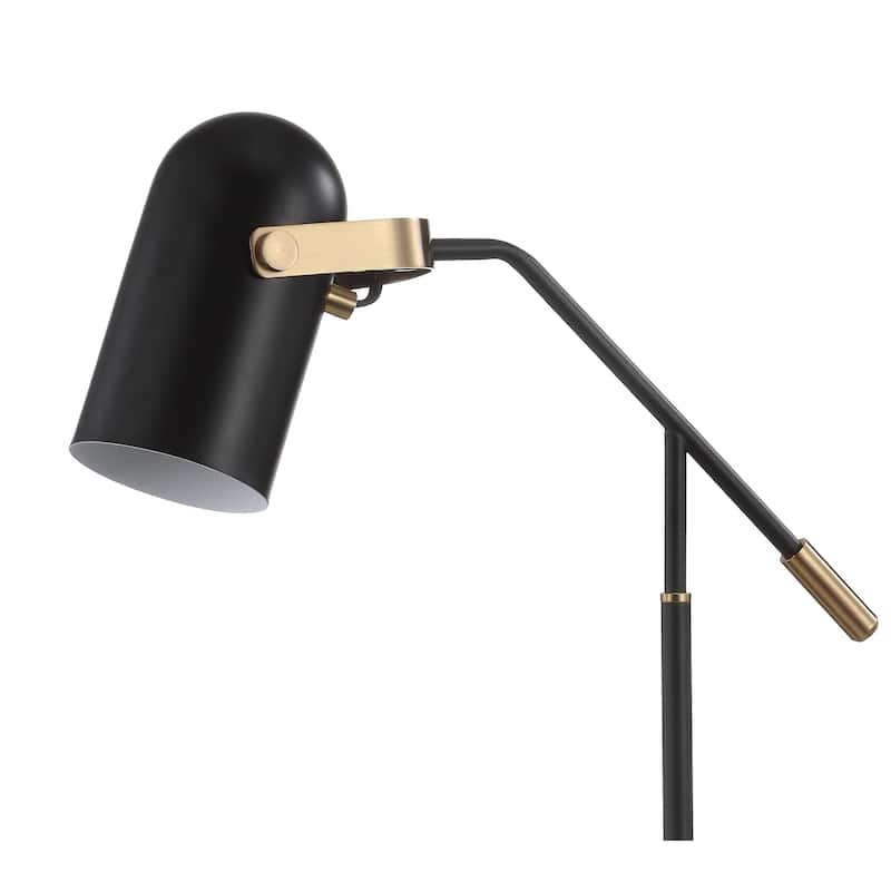 Edison 19.25" Metal LED Task Lamp, Black/Brass Gold by JONATHAN Y