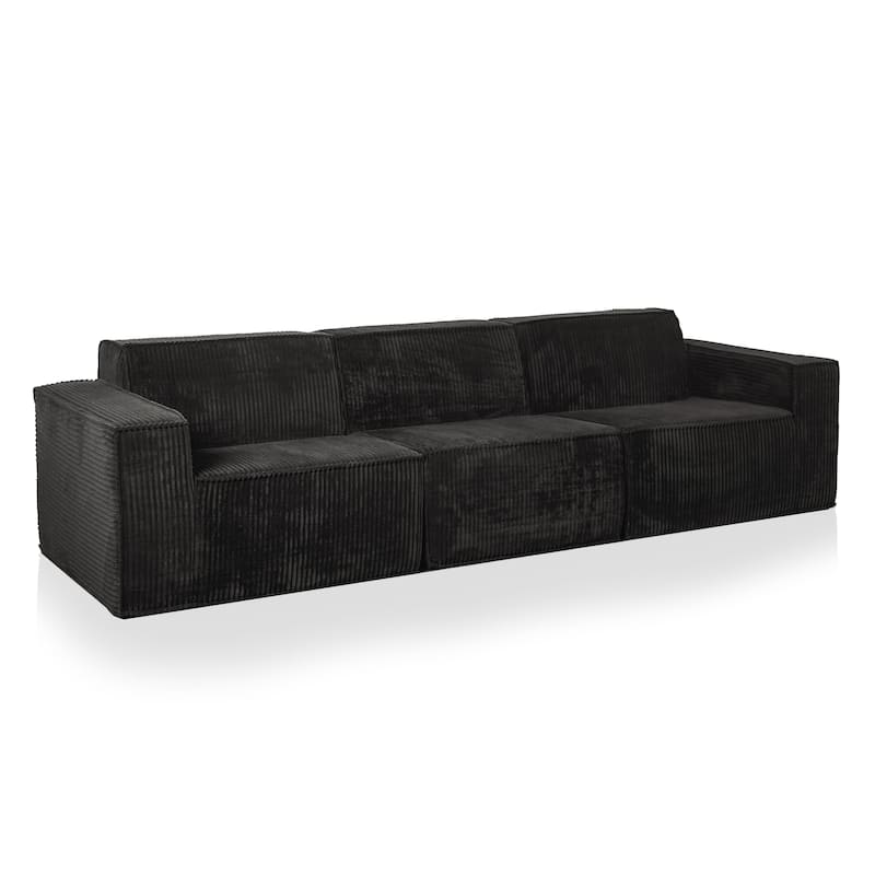 Furniture of America Navir Modern 3-Piece Chenille Foam Modular Sofa