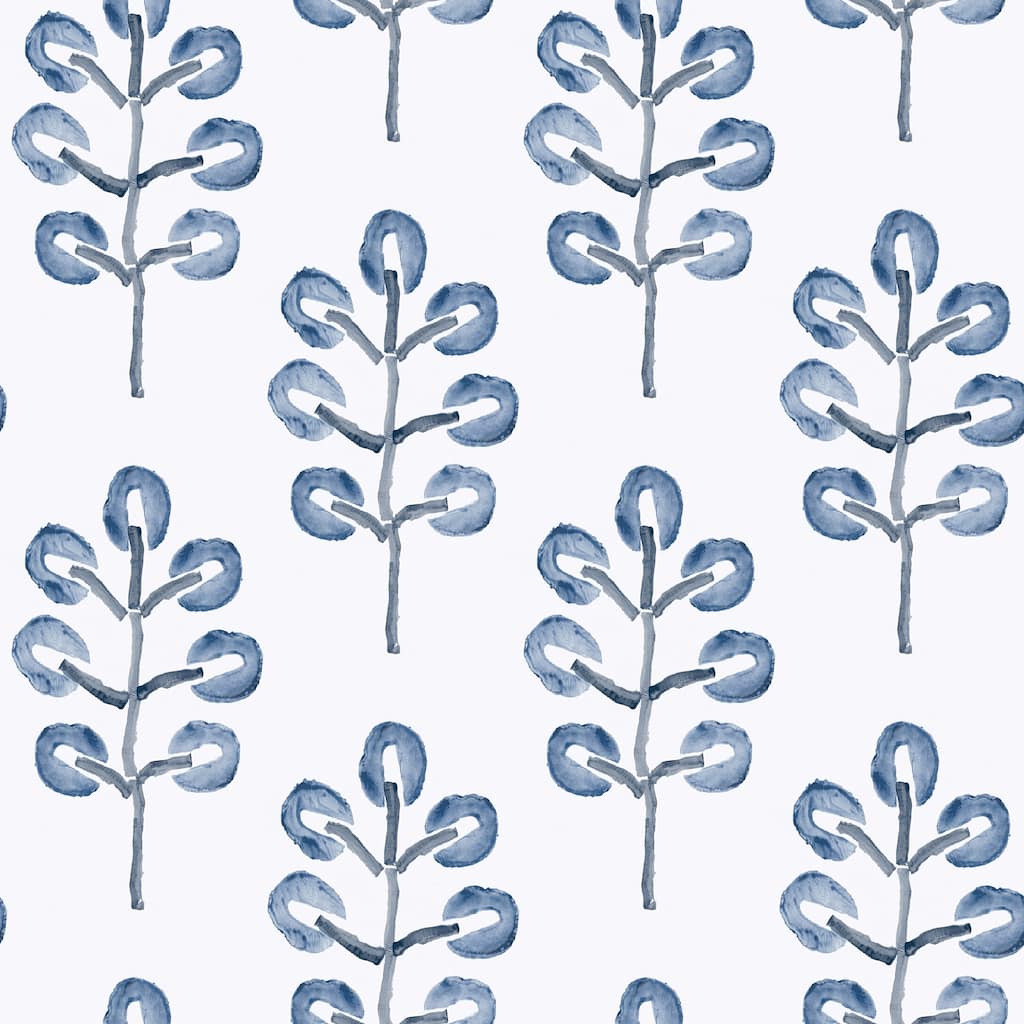 Chesapeake Plum Tree Blue Botanical Wallpaper