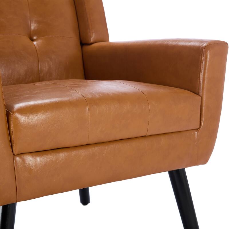 PU Accent Chair with Curved Back