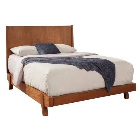 Alpine Furniture Dakota Wood Platform Bed in Acorn (Brown)