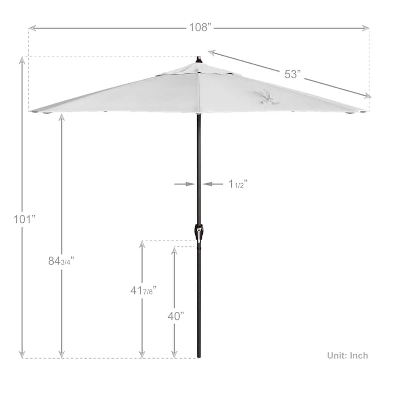 North Bend 9-foot Crank Open Auto-tilt Bronze Finish Patio Umbrella by Havenside Home (Base not included)