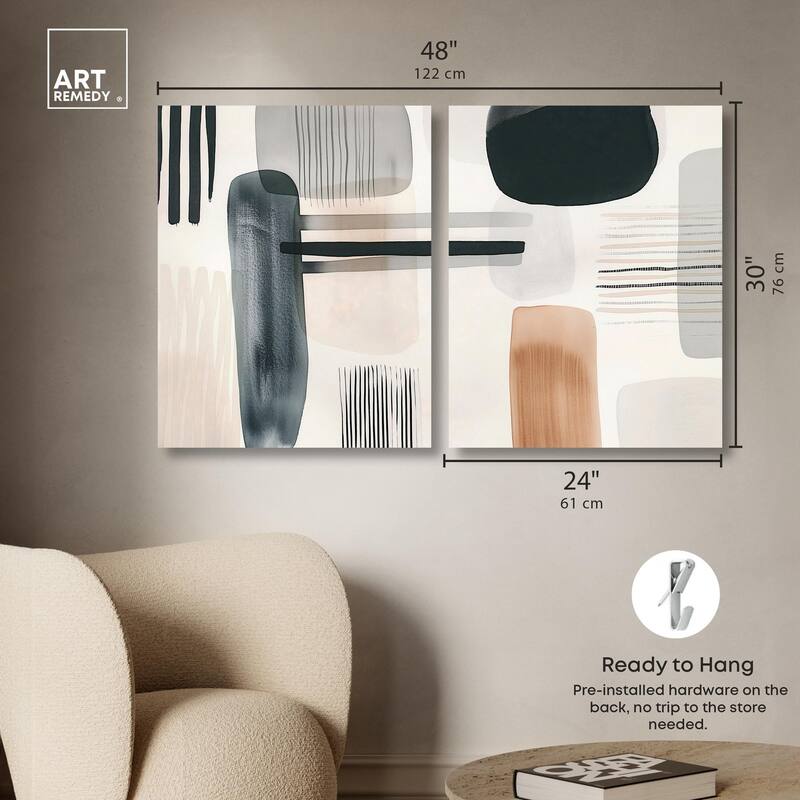 Softened Dimensions Canvas Set of 2 by Art Remedy, Gallery Wrapped