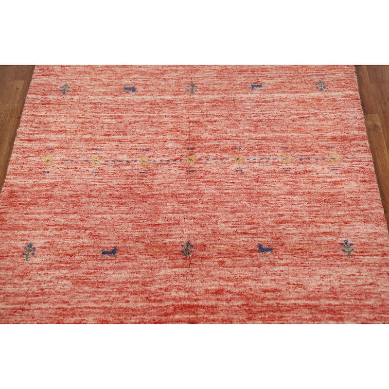Tribal Gabbeh Indian Rug Handmade Contemporary Wool Carpet - 3'10" x 5'8"