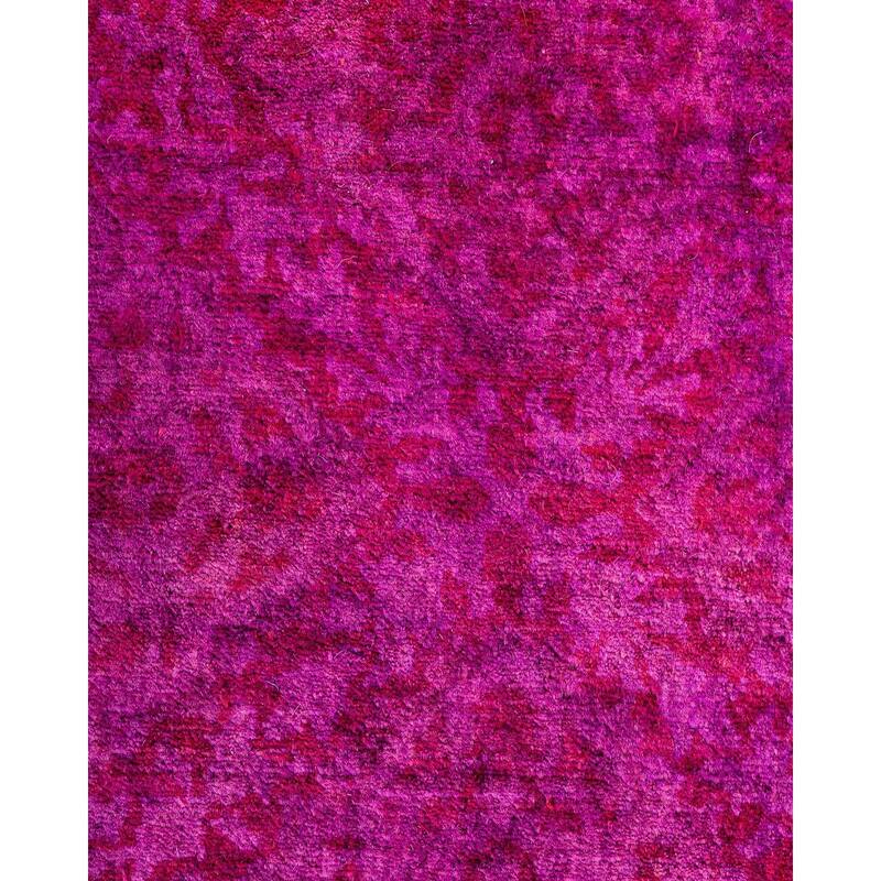 Contemporary Overdyed Wool Hand Knotted Round Area Rug - 6' 1" x 6' 1"