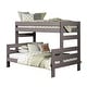 preview thumbnail 1 of 3, Damie Twin/Full Bunk Bed with Ladder, Brazilian Pine, Gray Solid Wood