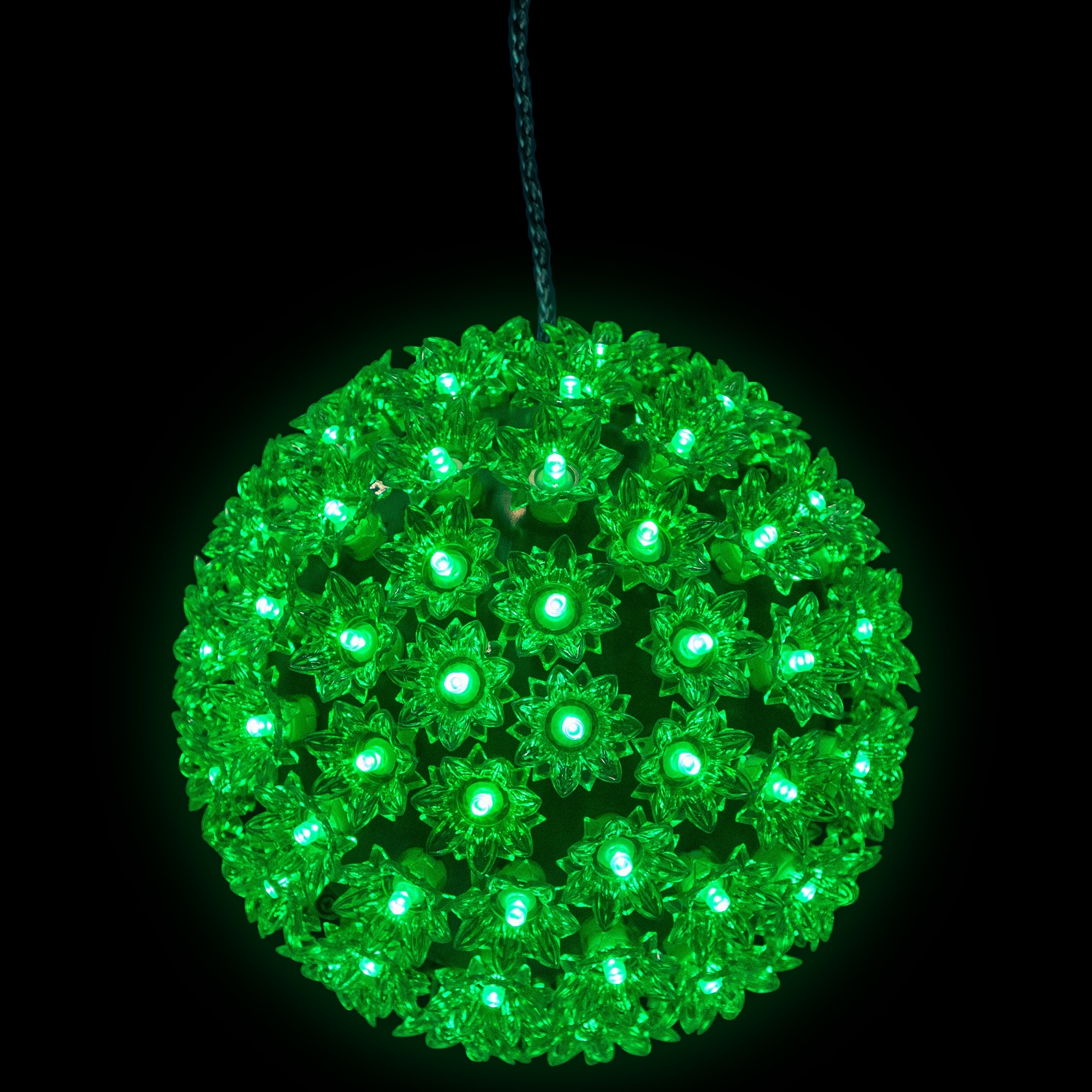 LED Lighted Hanging Starlight Sphere Outdoor Christmas Decoration- 7.5"
