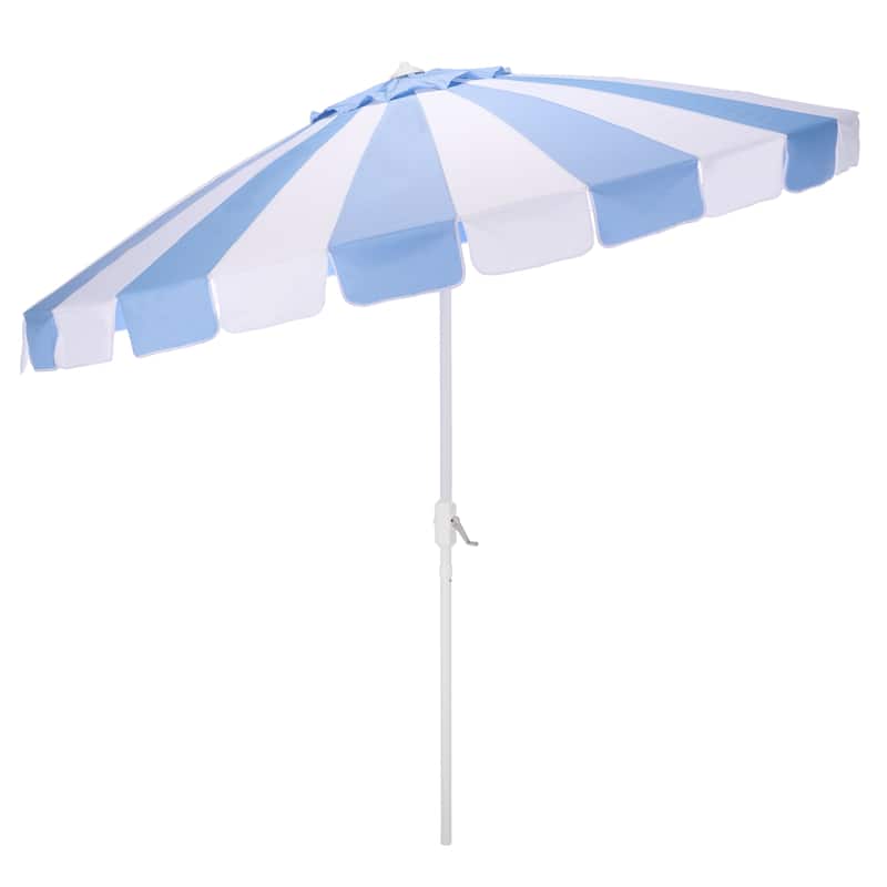 SAFAVIEH Outdoor Patio Furniture Buti 9 Ft Umbrella, Crank Lift Shade with Aluminum Frame