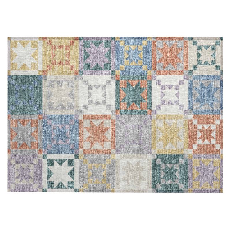 Machine Washable Indoor/ Outdoor Modern Newton Chantille Rug