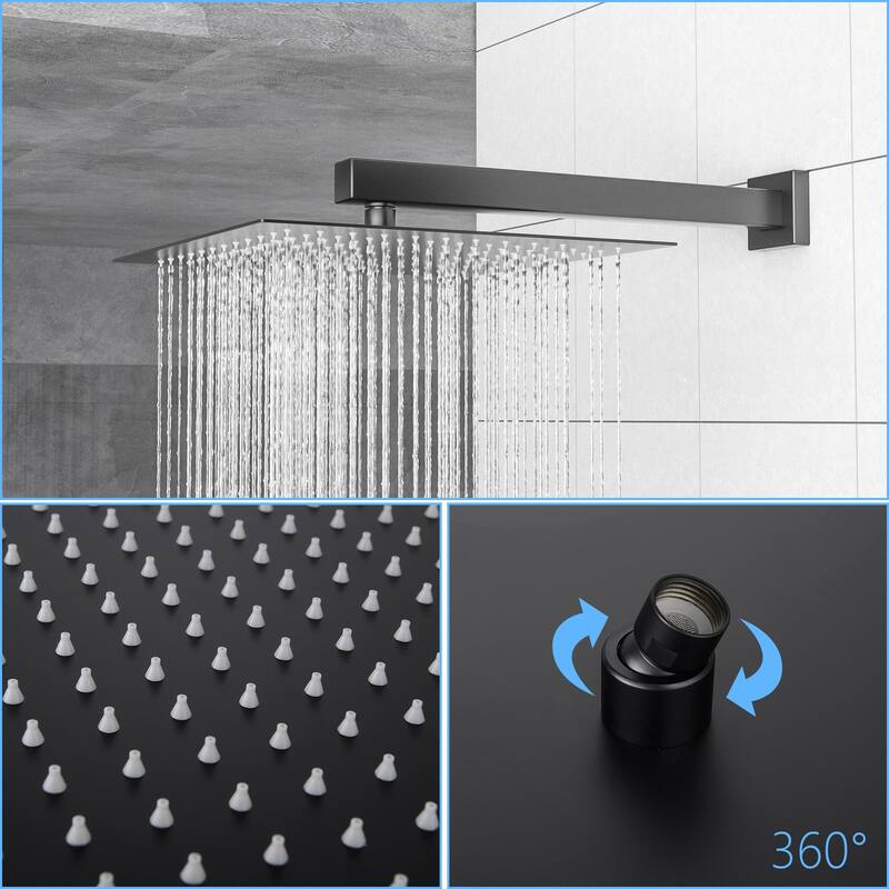 Modern Wall Mounted Square Shower System