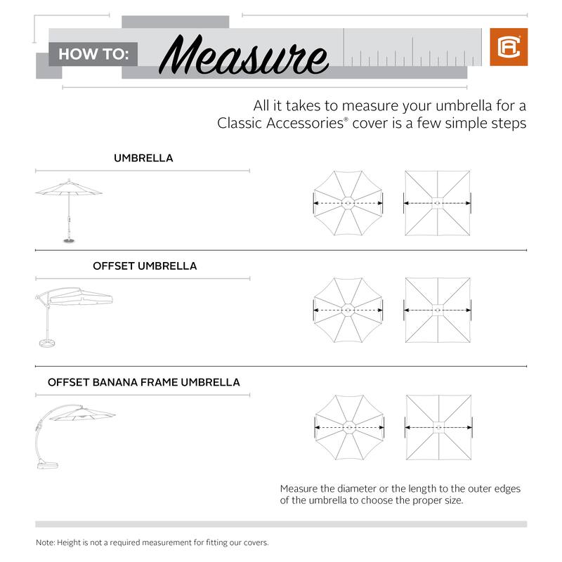 Classic Accessories Terrazzo Water-Resistant 13 Foot Offset Patio Umbrella Canopy Cover