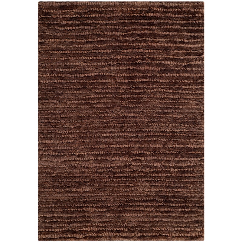 SAFAVIEH Hand-knotted Organica Saschtka Casual Jute Rug - 2' x 3' - Brown/Brown