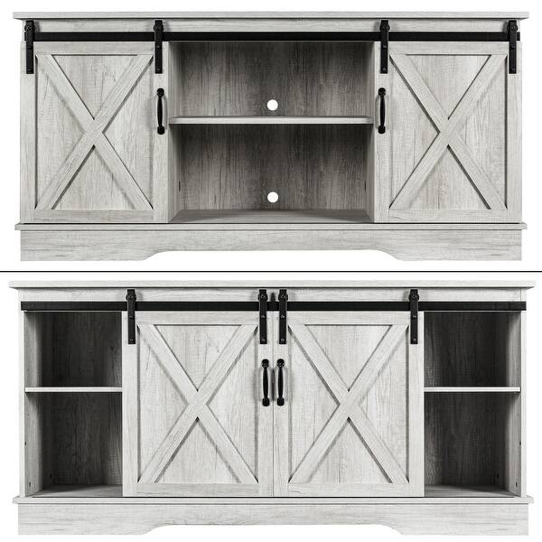 Belleze Modern 58 Sliding Barn Door Television Stand Belleze Modern 58 Sliding Barn Door Television Stand