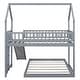 preview thumbnail 9 of 22, Twin over Full House Bunk Bed with Slide and Built-in Ladder