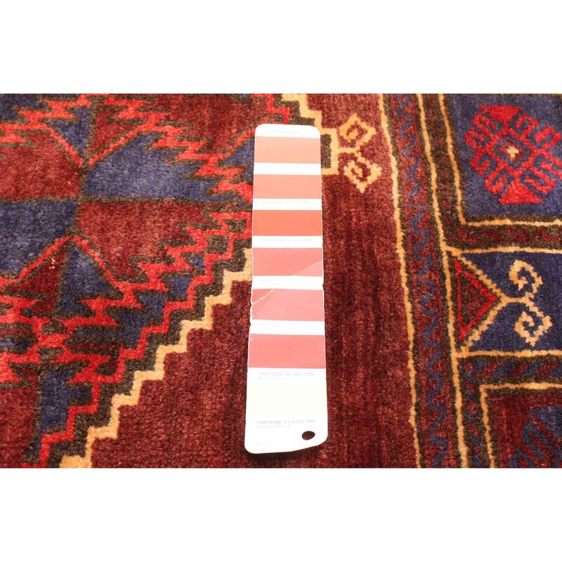 ECARPETGALLERY Hand-knotted Teimani Red Wool Rug - 2'11 x 4'6