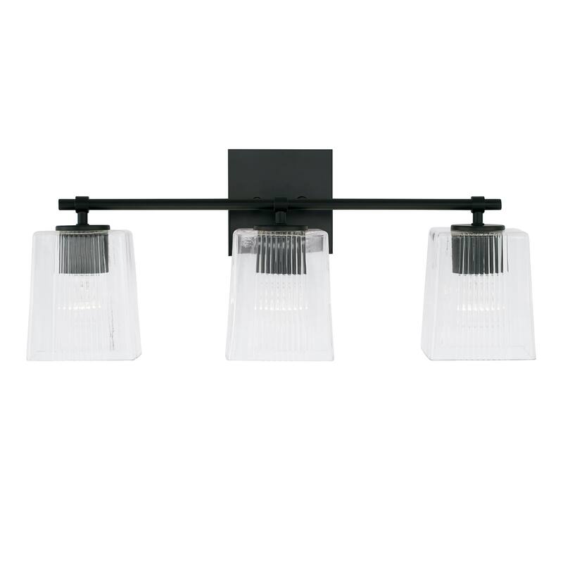 Lexi 3-light 23-inch Bath/ Vanity Fixture w/ Clear Fluted Square Glass