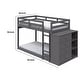 preview thumbnail 6 of 4, Classic Twin Bunk Bed with Cabinet, 4 Drawers, 3 Compartments, Ladder, Gray