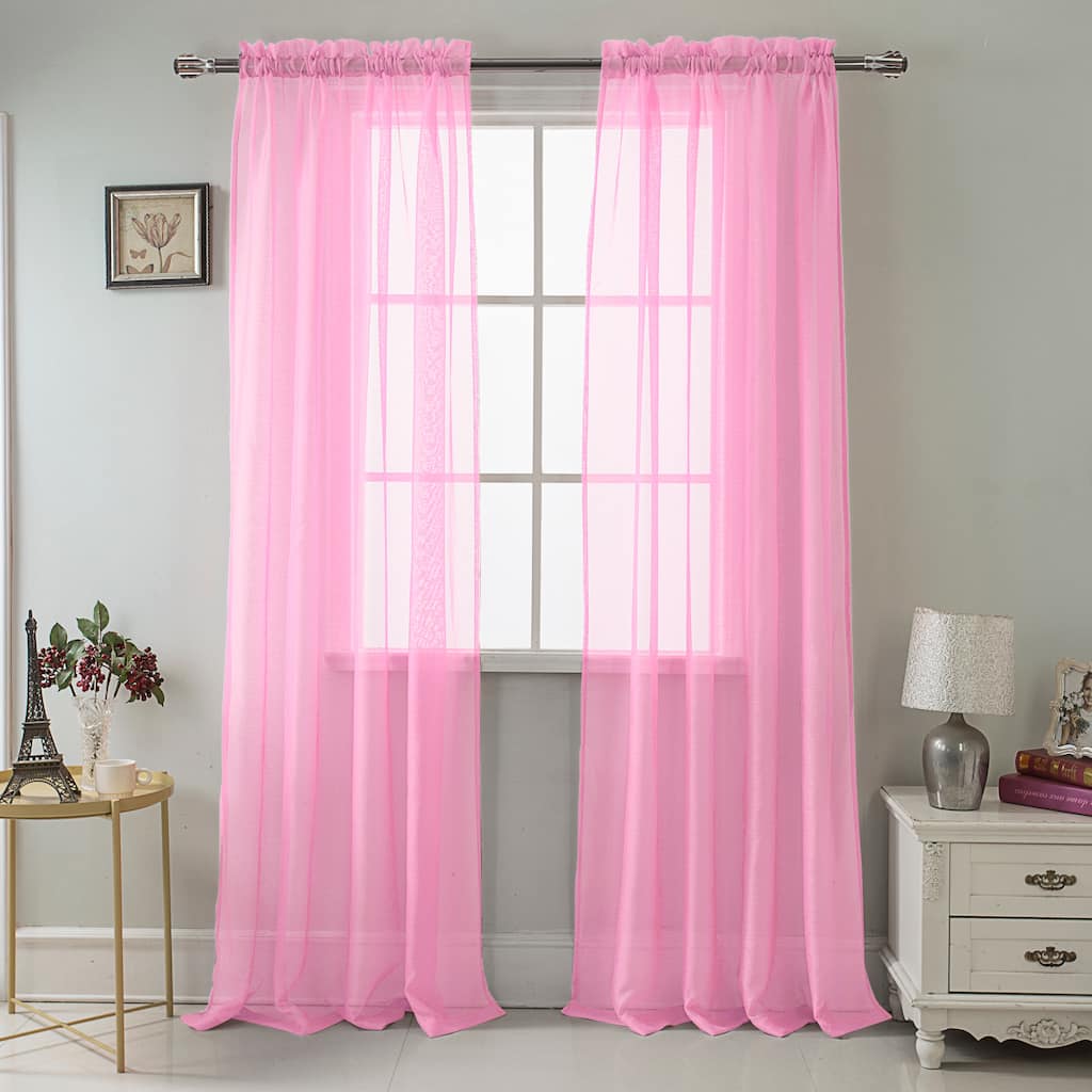 RT Designer Collection Celine Sheer 84 or 90-inch Rod Pocket Curtain Panel