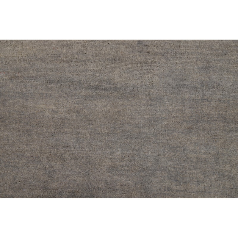 Hand Knotted Oriental 100% Wool Carpet Modern Solid Greys & Charcoal Gabbeh Area Rug - 4' 4'' X 3' 4''