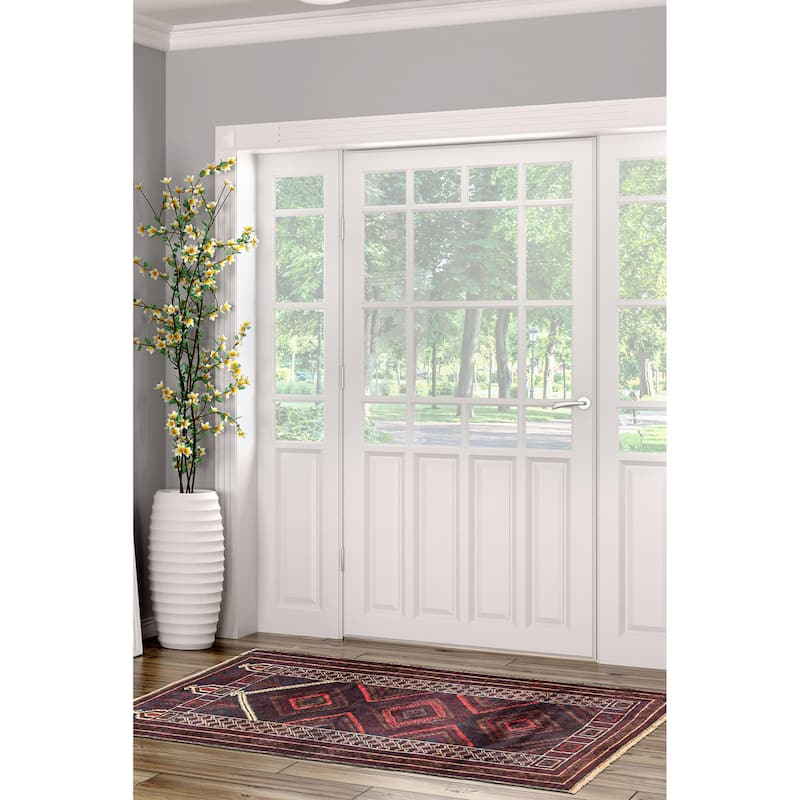 ECARPETGALLERY Hand-knotted Teimani Dark Grey Wool Rug - 3'3 x 4'8