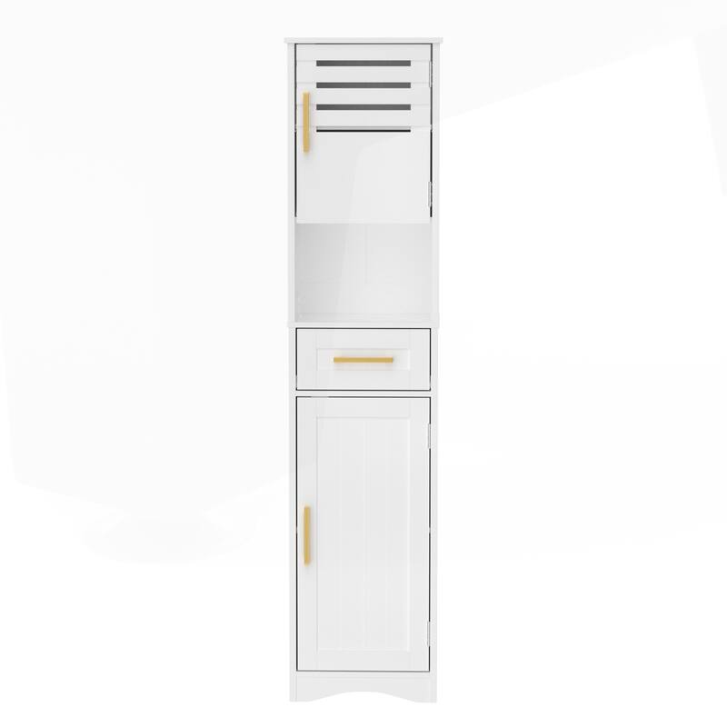 Versatile Bathroom Storage Cabinet with Multiple Compartments and Adjustable Shelves