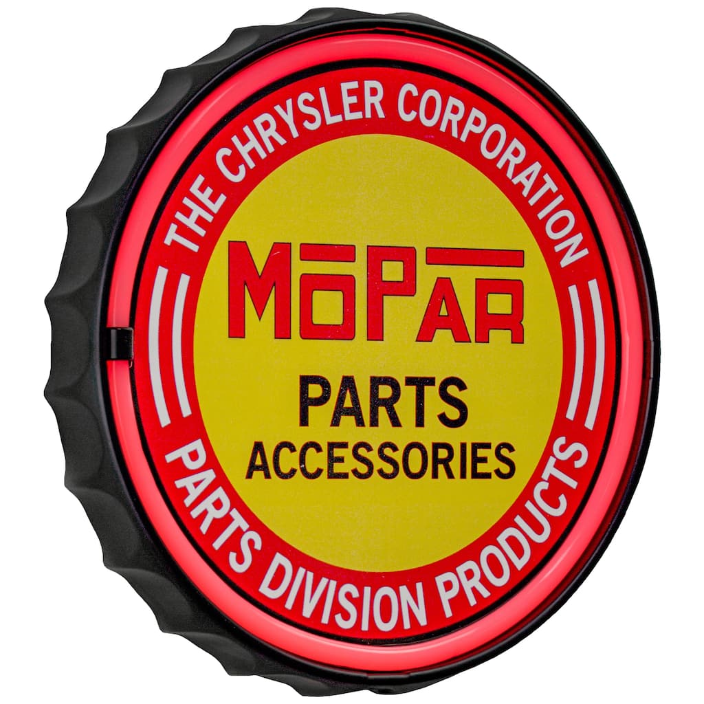 American Art Decor Mopar Chrysler Parts Accessories LED Neon Light Sign - 12.5" - 12.5" H x 12.5" L x 1.5" D