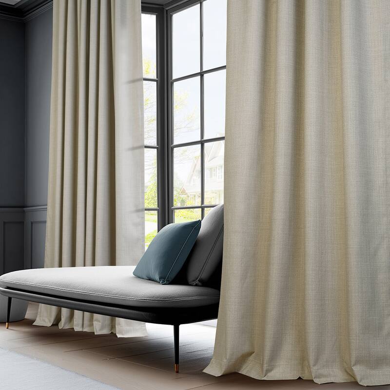 Exclusive Fabrics Vienna Basic Solid Linen Curtains (2 Panel) Blackout Curtains For Bedroom & Living Room Curtains