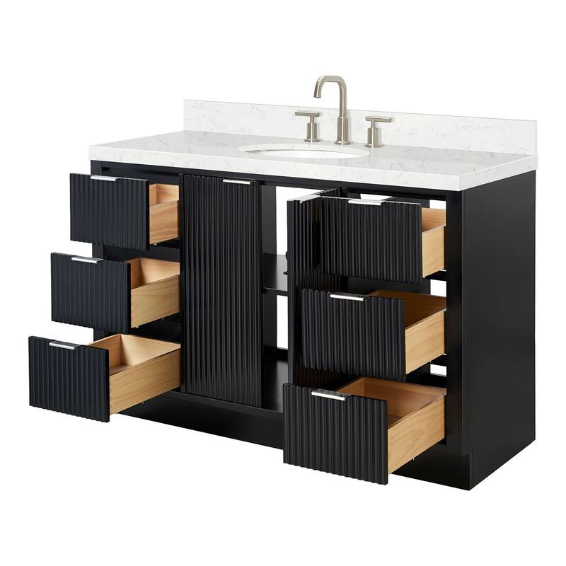 Ariel P54CQOVO Milan 54" Free Standing Single Basin Vanity Set with