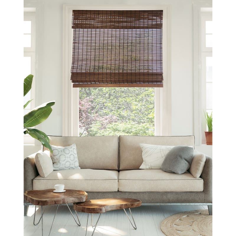 Chicology Light Filtering Cordless Natural Woven Bamboo Window Shade - 31"W X 64"H - Buffalo