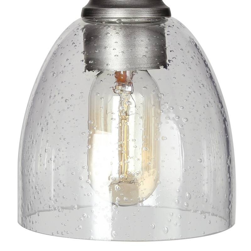 Modern Farmhouse 32inch Island Chandelier 4-light Globe Seeded Glass Shade for Dining Room