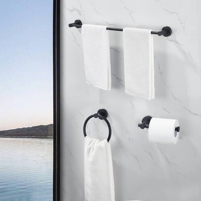 Bathroom Hardware Set, Thicken Space Aluminum 3 PCS Towel Bar Set