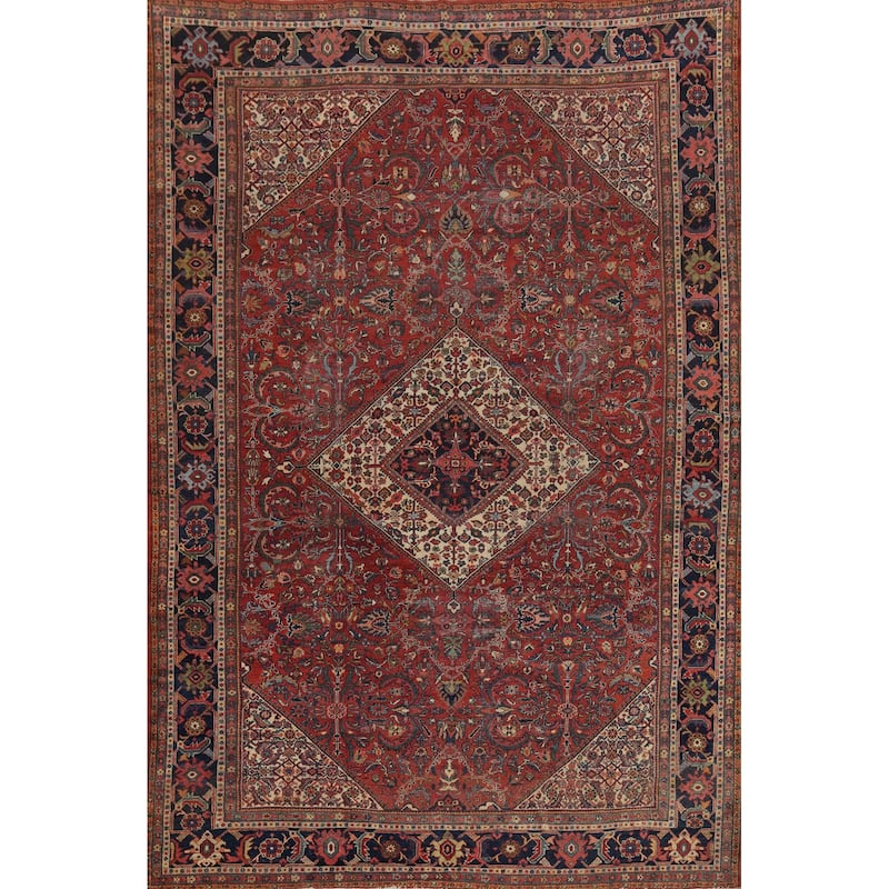 Hand Knotted Oriental 100% Wool Carpet Traditional Medallion Red Sultanabad Area Rug - 13' 8'' X 10' 4''