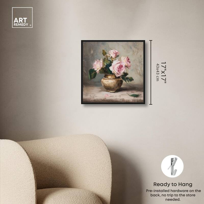 Pink Petals and Brass Canvas by Art Remedy