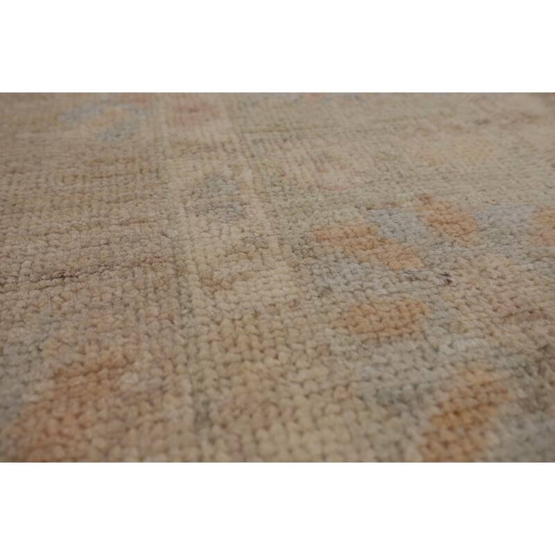 Vegetable Dye Oushak Area Rug Hand-Knotted Oriental Wool Carpet - 5'2"x 6'6"